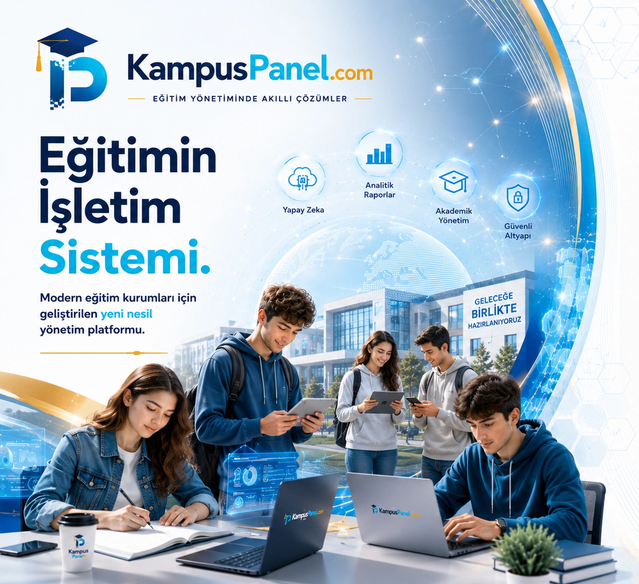KampusPanel eğitim yönetim sistemi tanıtım görseli